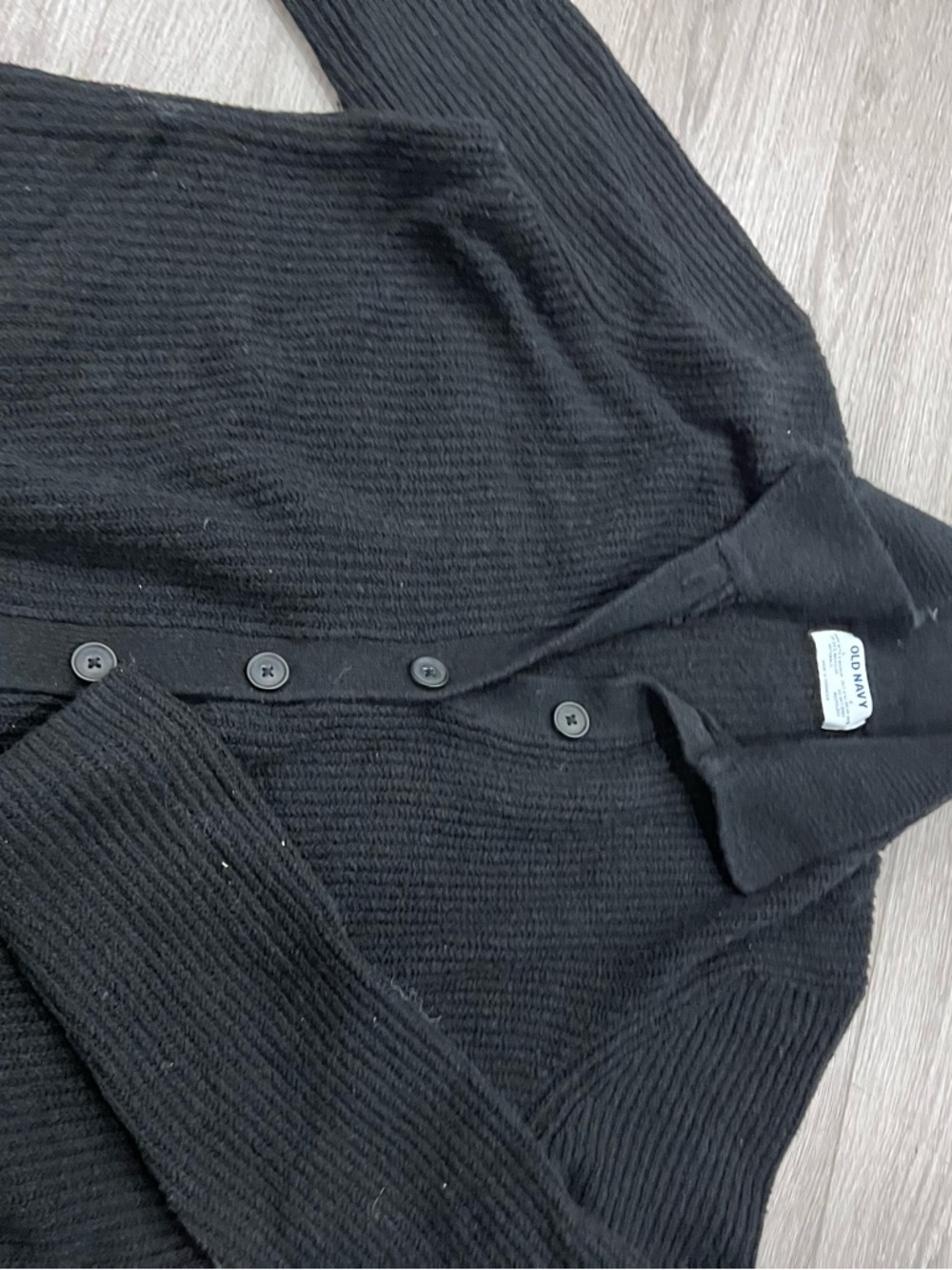 Old Navy Black Ribbed Button-Up Women's Cardigan Sweater L